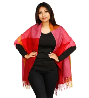 100% Baby Alpaca Wool Woven Shawl Wrap For Women Heavenly Soft And Warm Squares Design