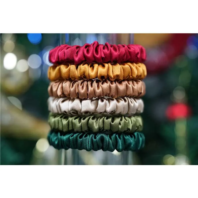 100 pieces mini silk scrunchies wholesale mix colors