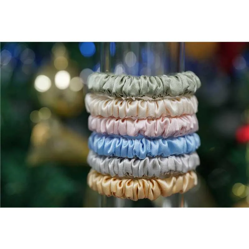 100 pieces mini silk scrunchies wholesale mix colors