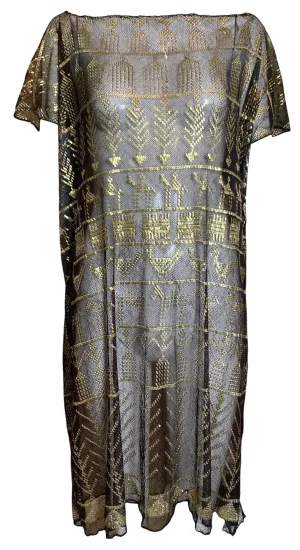 1920s Assuit Dress with Hand Hammered Brass