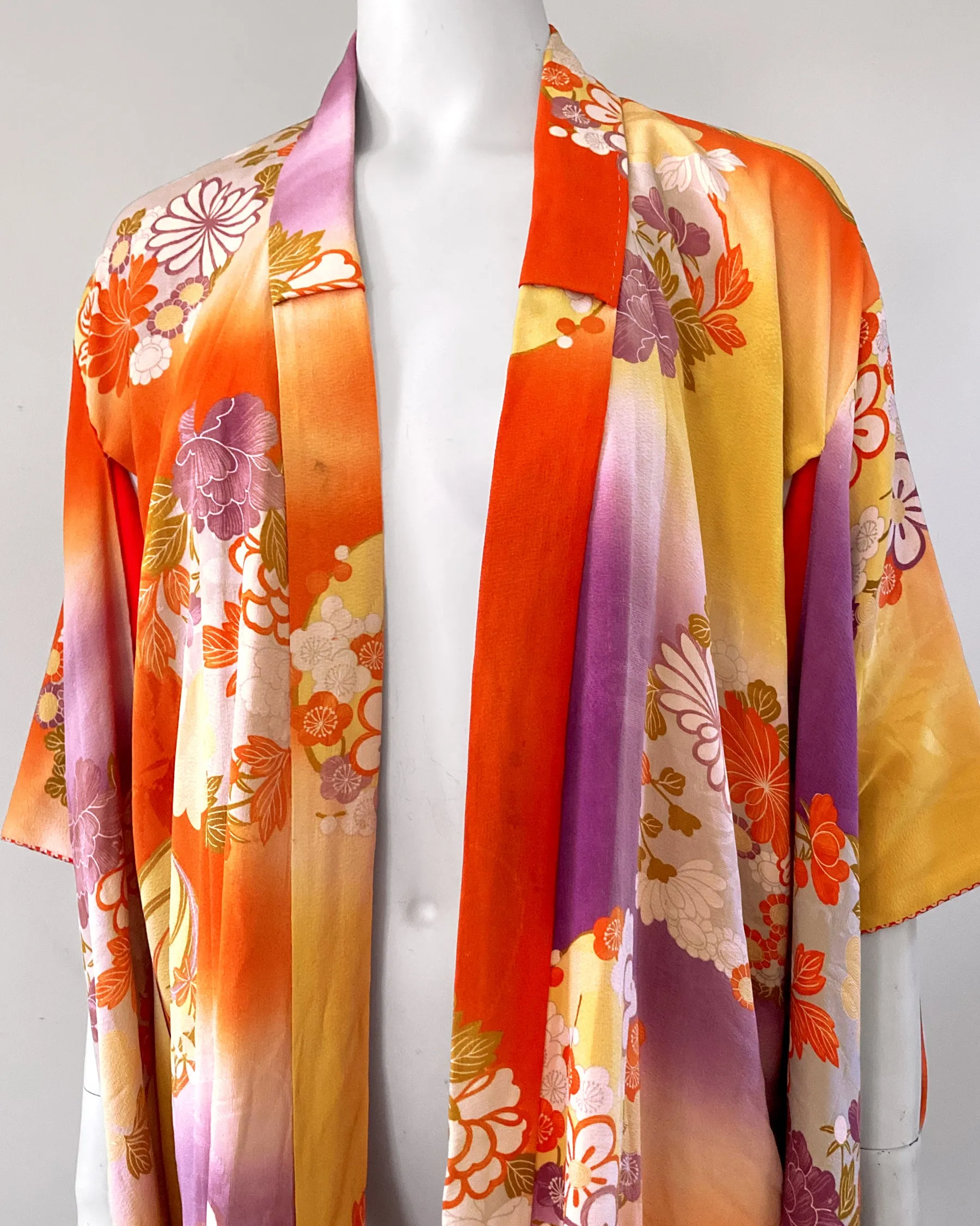 1940s Silk Floral Kimono