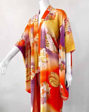 1940s Silk Floral Kimono