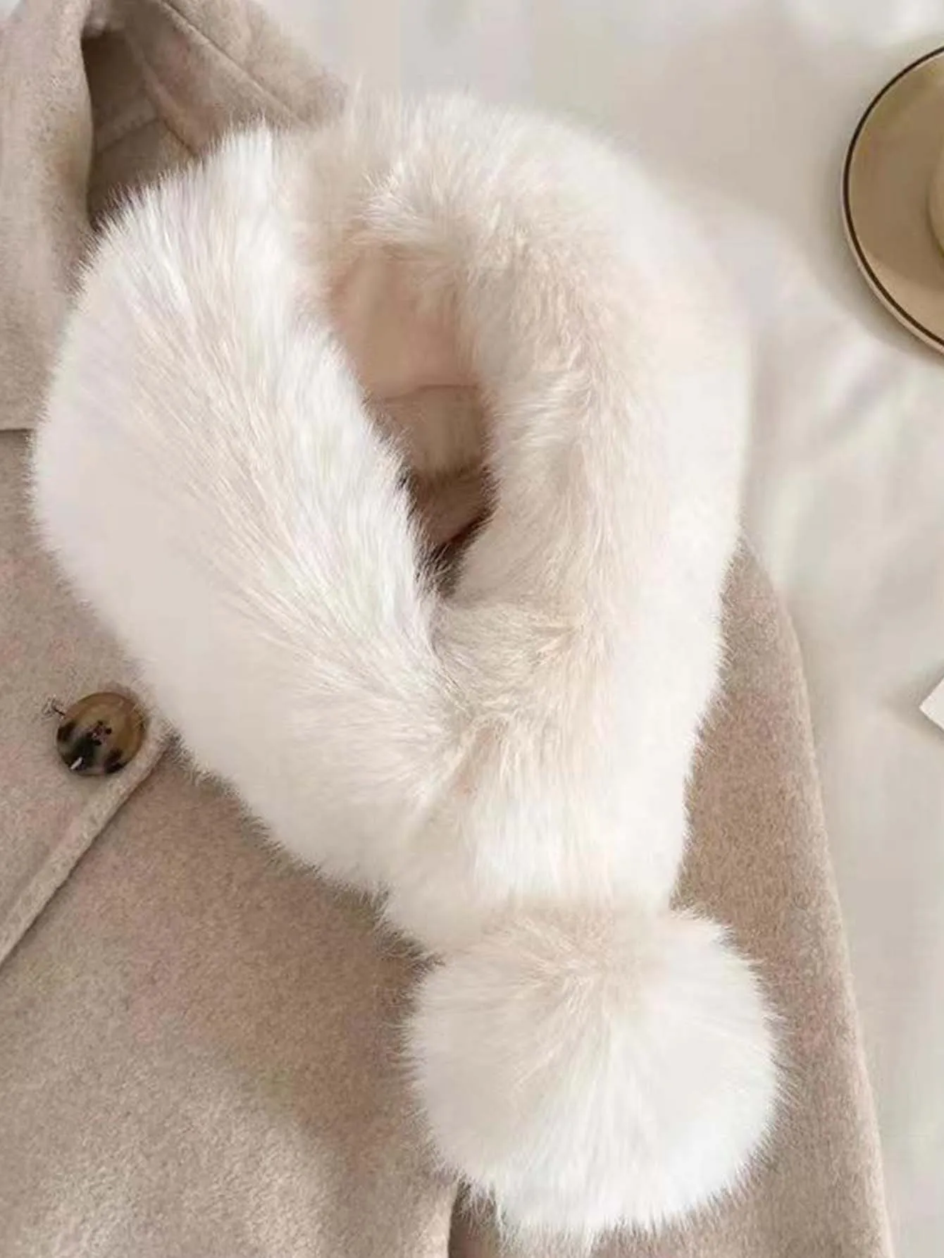 1pc Solid Color Premium Plush Ball Classic Neck Warmer - FD ⚡