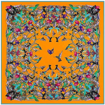 2020 Big Size Square Silk Twill Giraffe Scarf 130*130CM