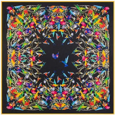 2020 Big Size Square Silk Twill Giraffe Scarf 130*130CM