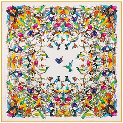 2020 Big Size Square Silk Twill Giraffe Scarf 130*130CM