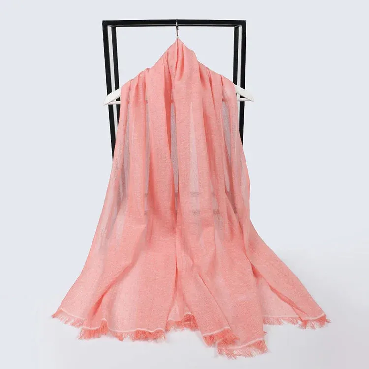 2023 Silk Scarves Women Luxury Brand Hijab Scarf Solid Foulard Femme Shawls Wraps Silk Bandana Head Scarf Hijab Beach Poncho