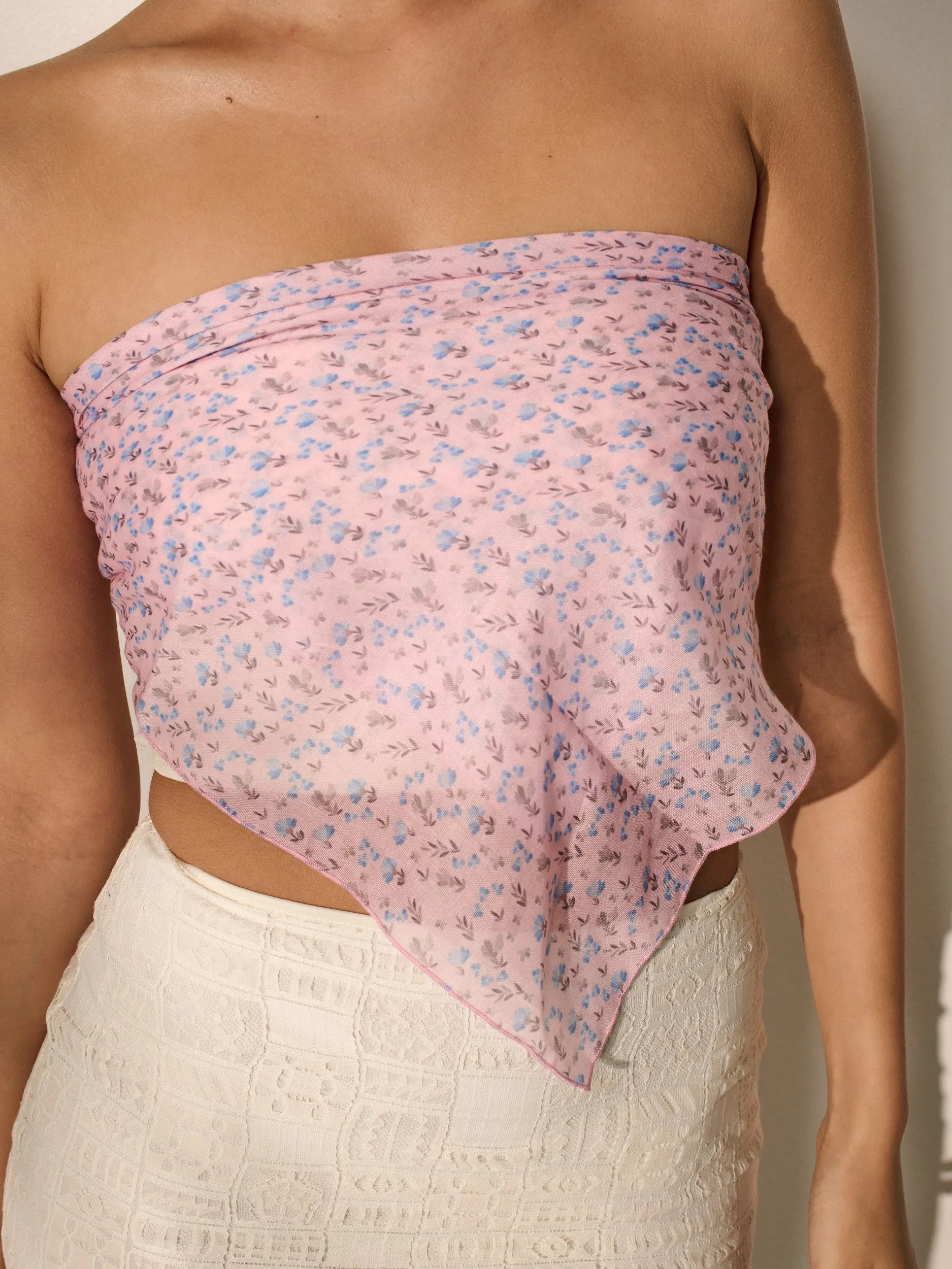 [24SS NEW] Pink Daisy Print Bandana