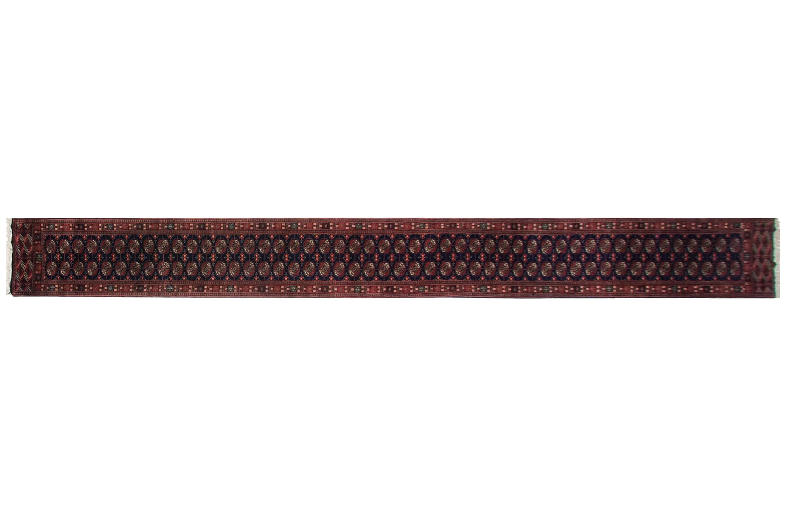 2.5x19.5 Vintage Fine Bokhara Rug Runner