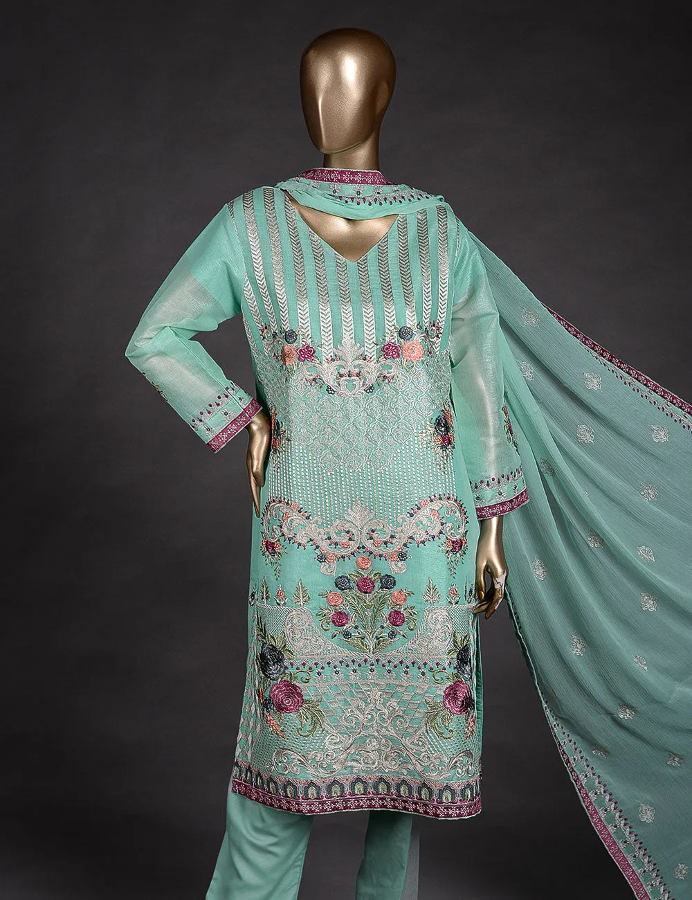 3 Pc Khaddi Lawn Unstitched Embroidered Dress (TP-25)