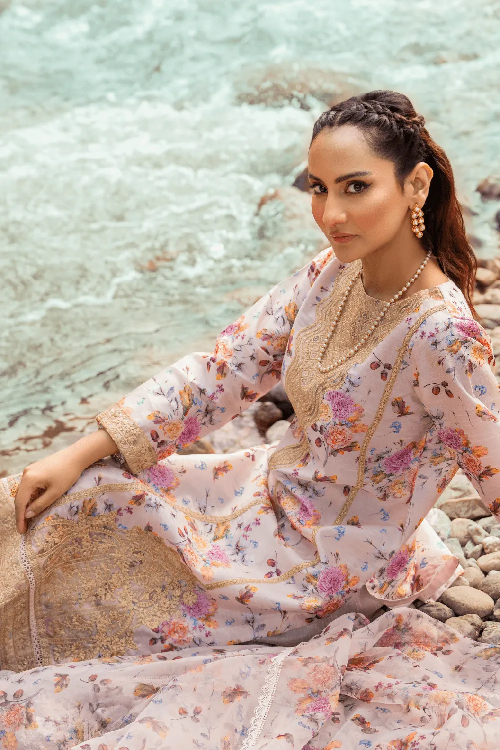 3PC Stitched | Embroidered Raw Silk Suit