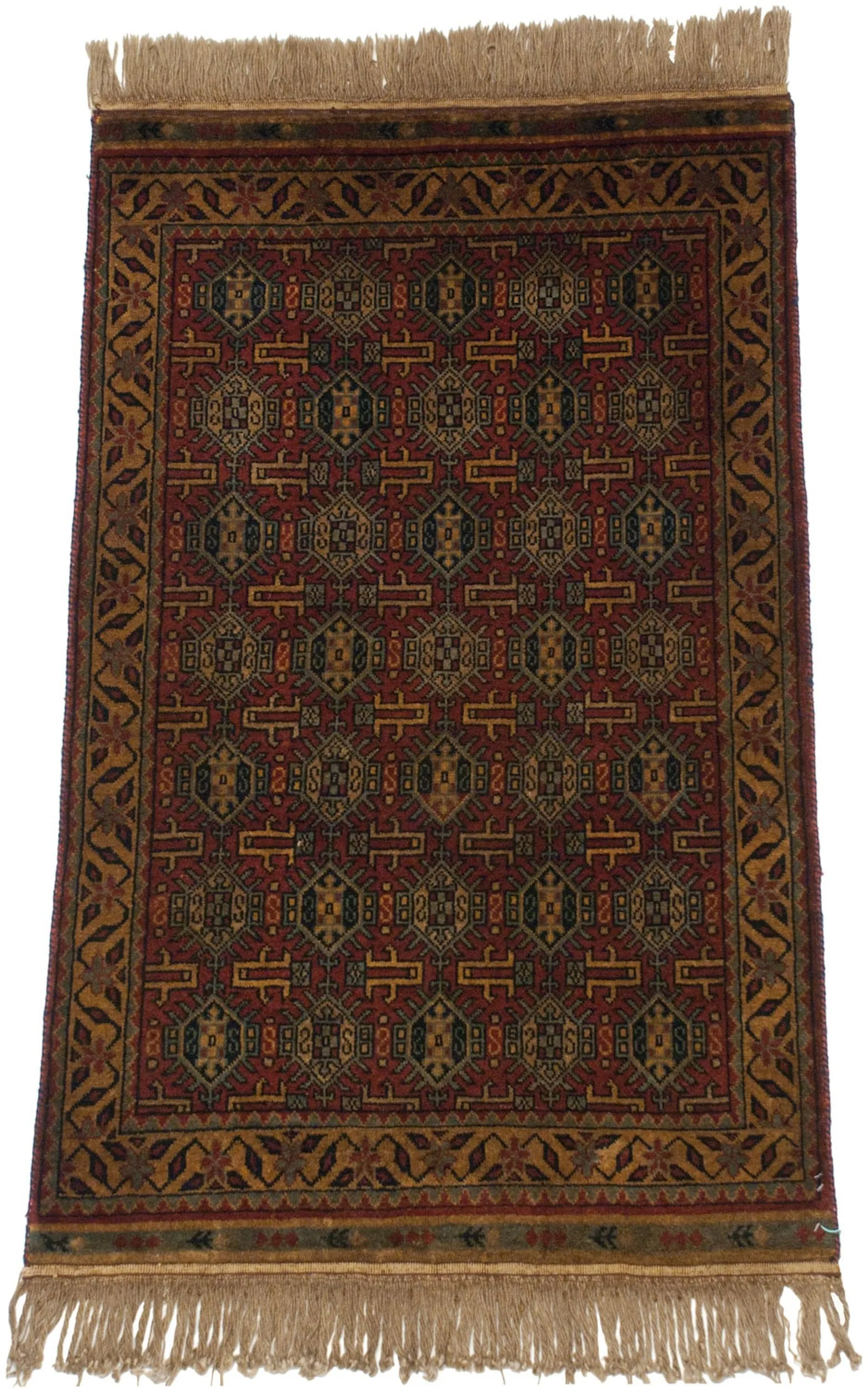 3x5 Vintage Indian Caucasian Design Rug