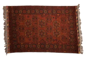 4.5x7 Vintage Afghani Bokhara Design Rug