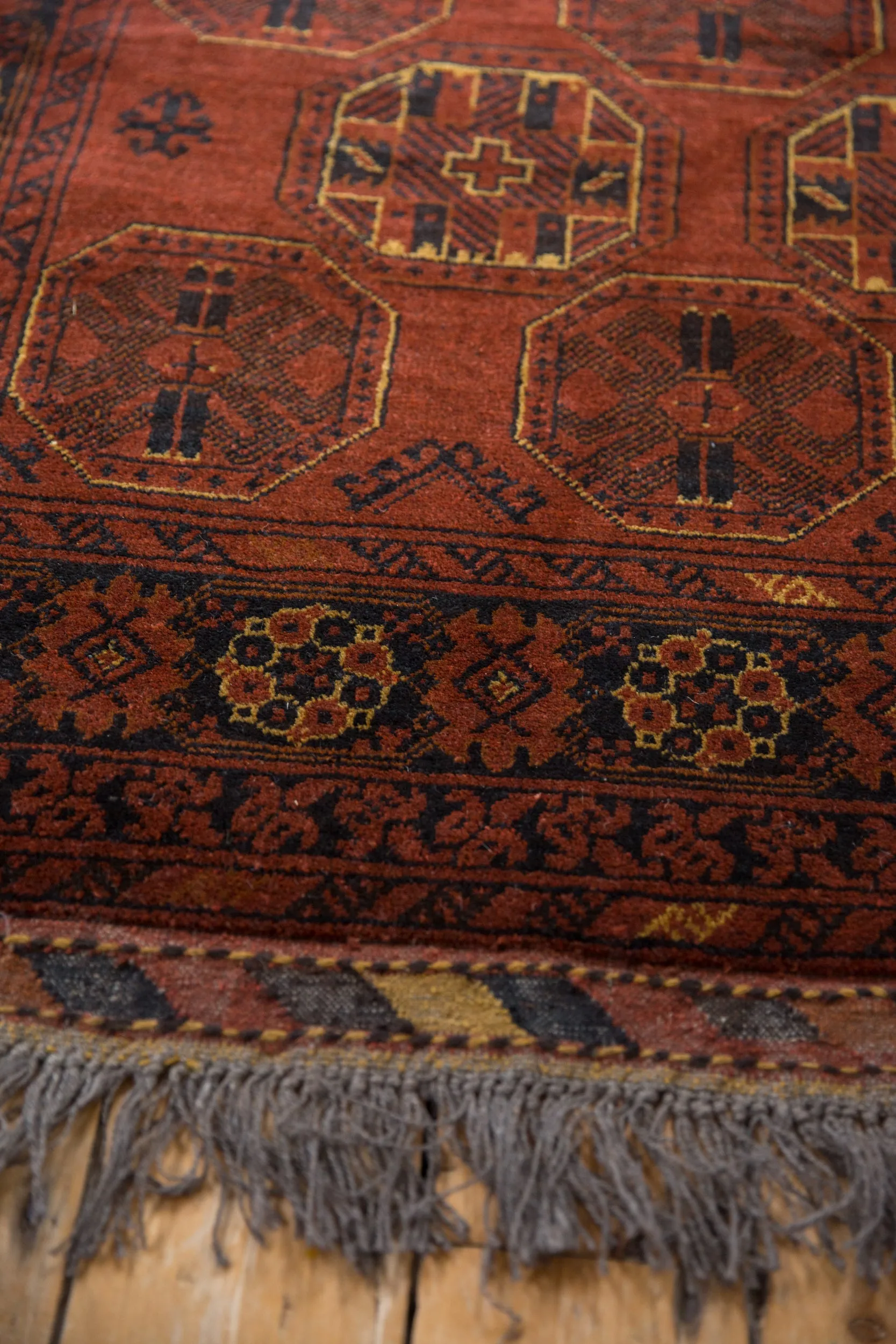4.5x7 Vintage Afghani Bokhara Design Rug