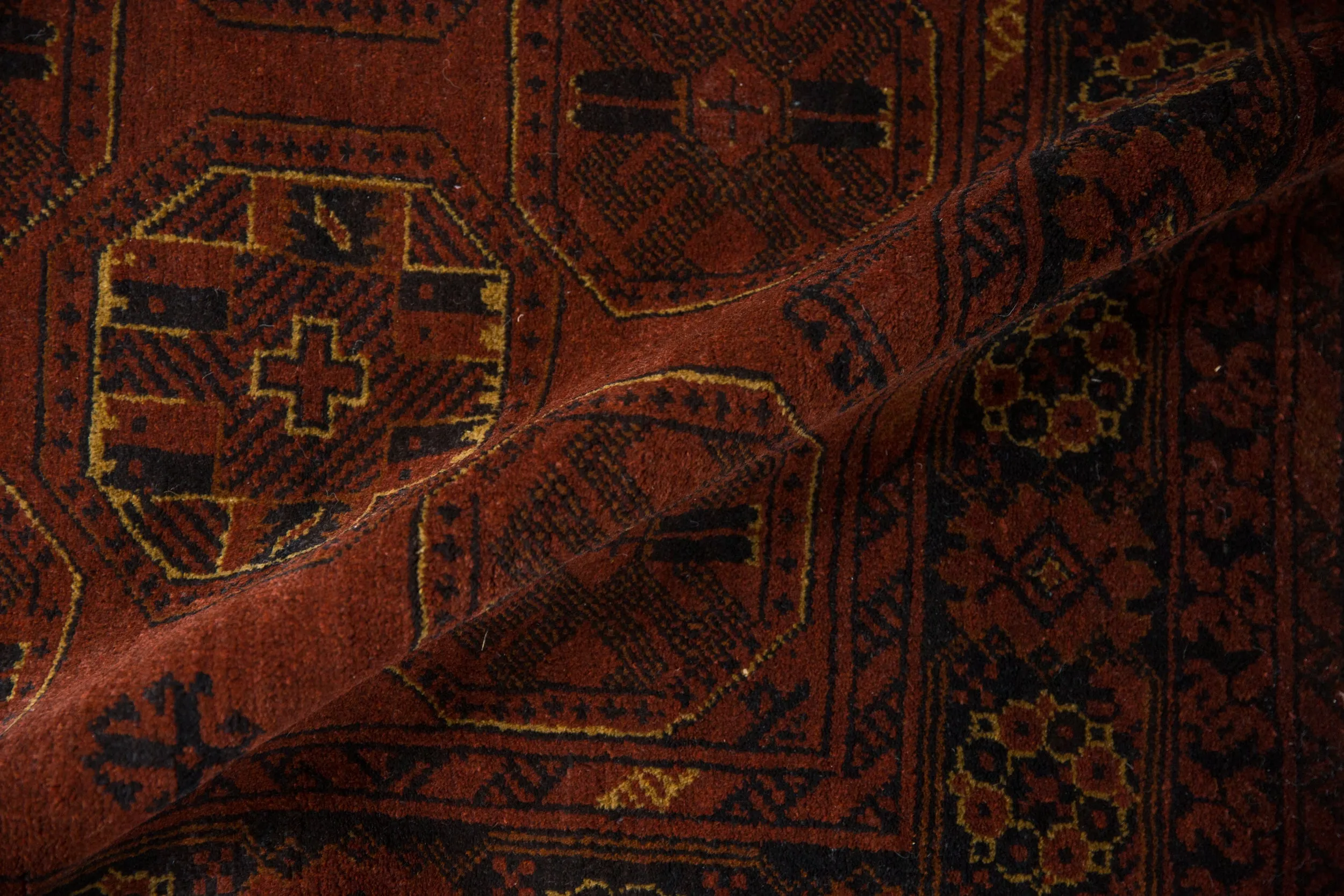 4.5x7 Vintage Afghani Bokhara Design Rug