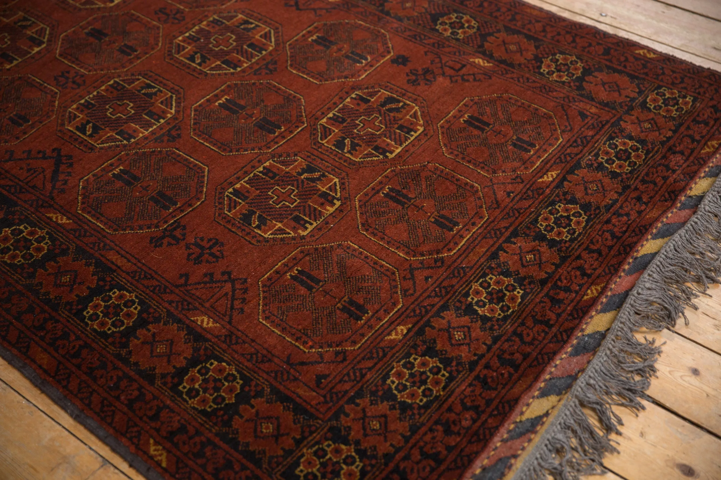 4.5x7 Vintage Afghani Bokhara Design Rug