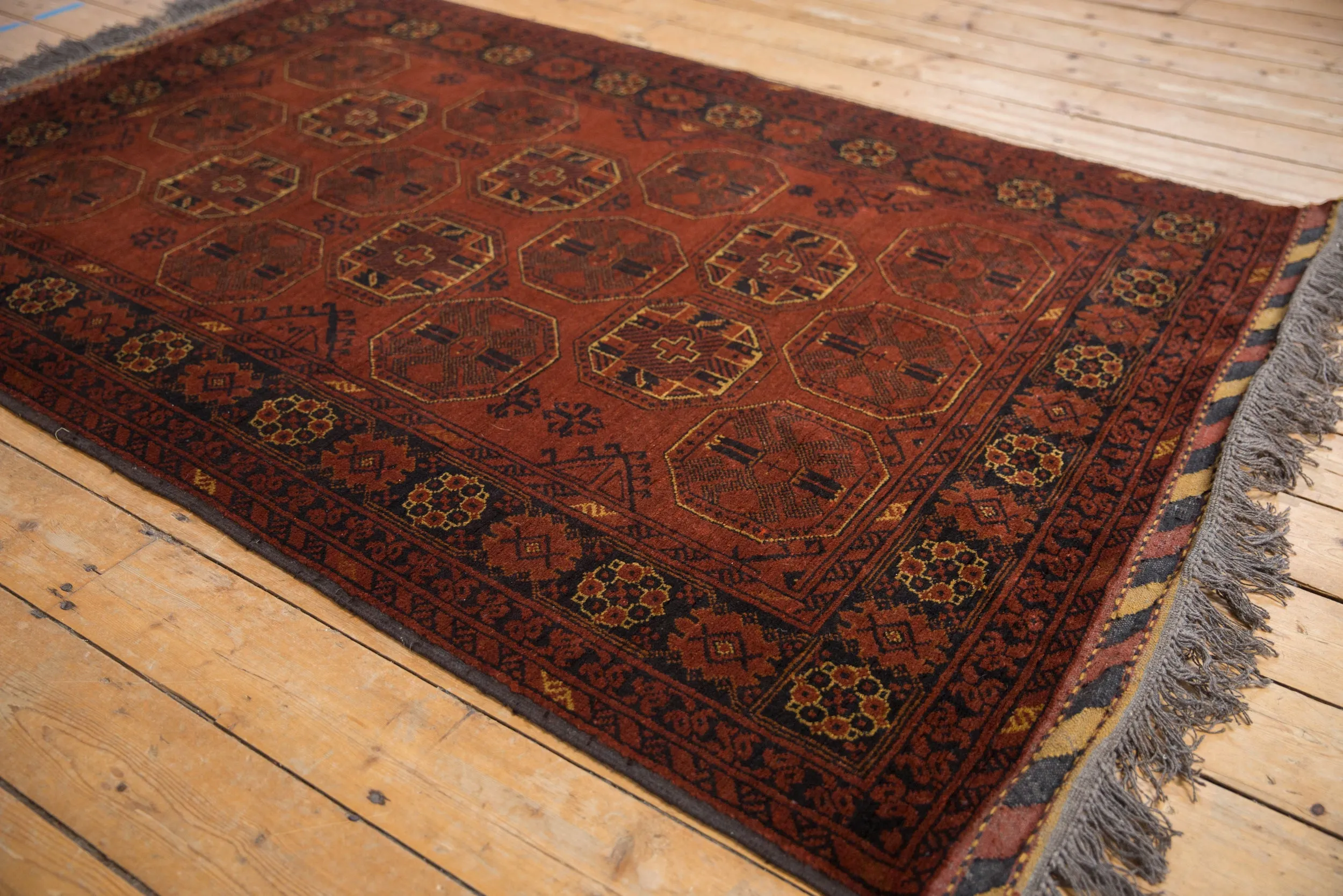 4.5x7 Vintage Afghani Bokhara Design Rug