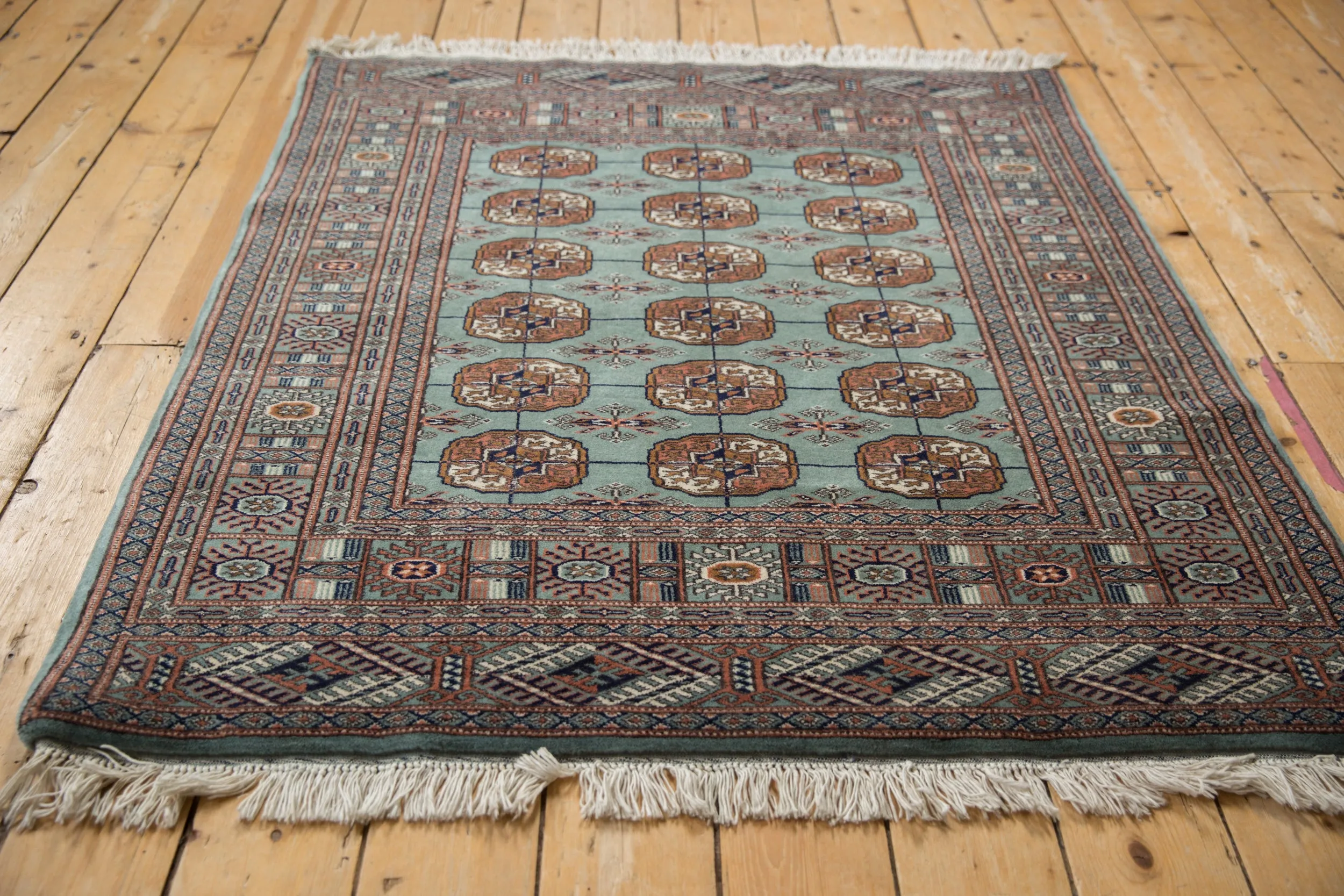 4x4.5 Vintage Fine Bokhara Square Rug