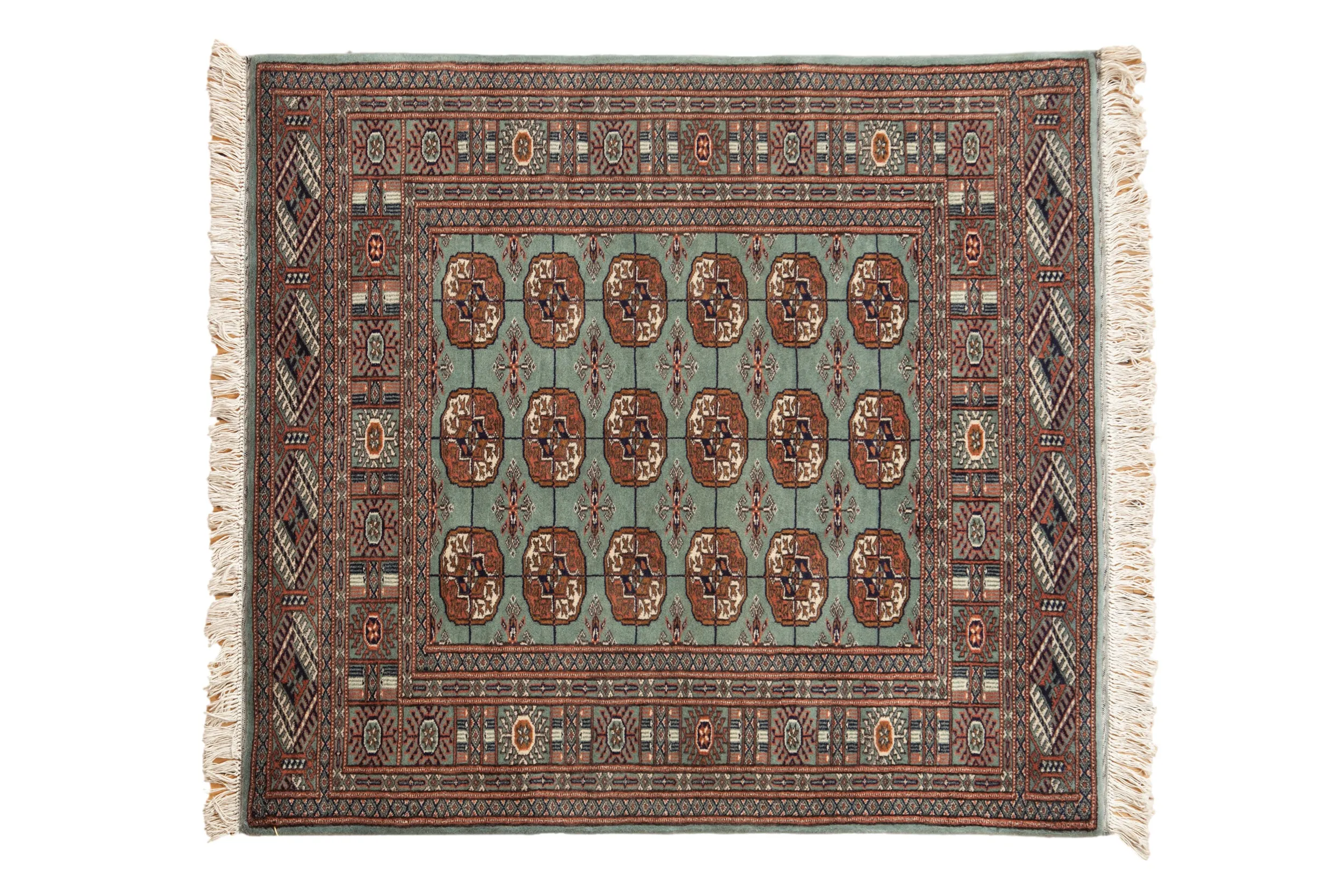 4x4.5 Vintage Fine Bokhara Square Rug