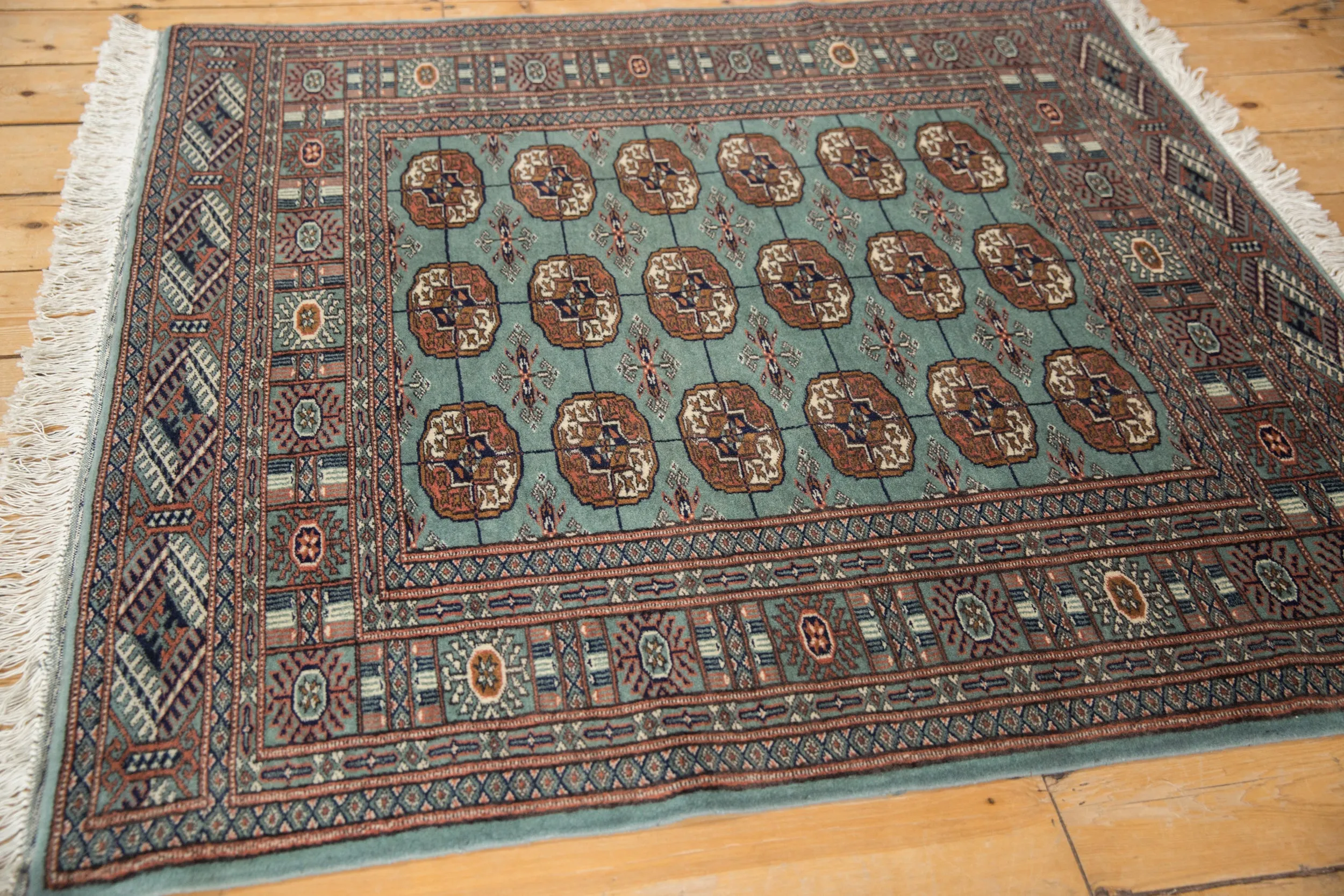 4x4.5 Vintage Fine Bokhara Square Rug
