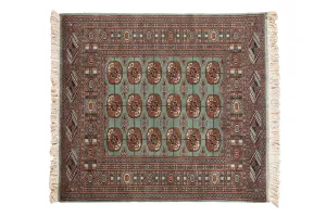 4x4.5 Vintage Fine Bokhara Square Rug