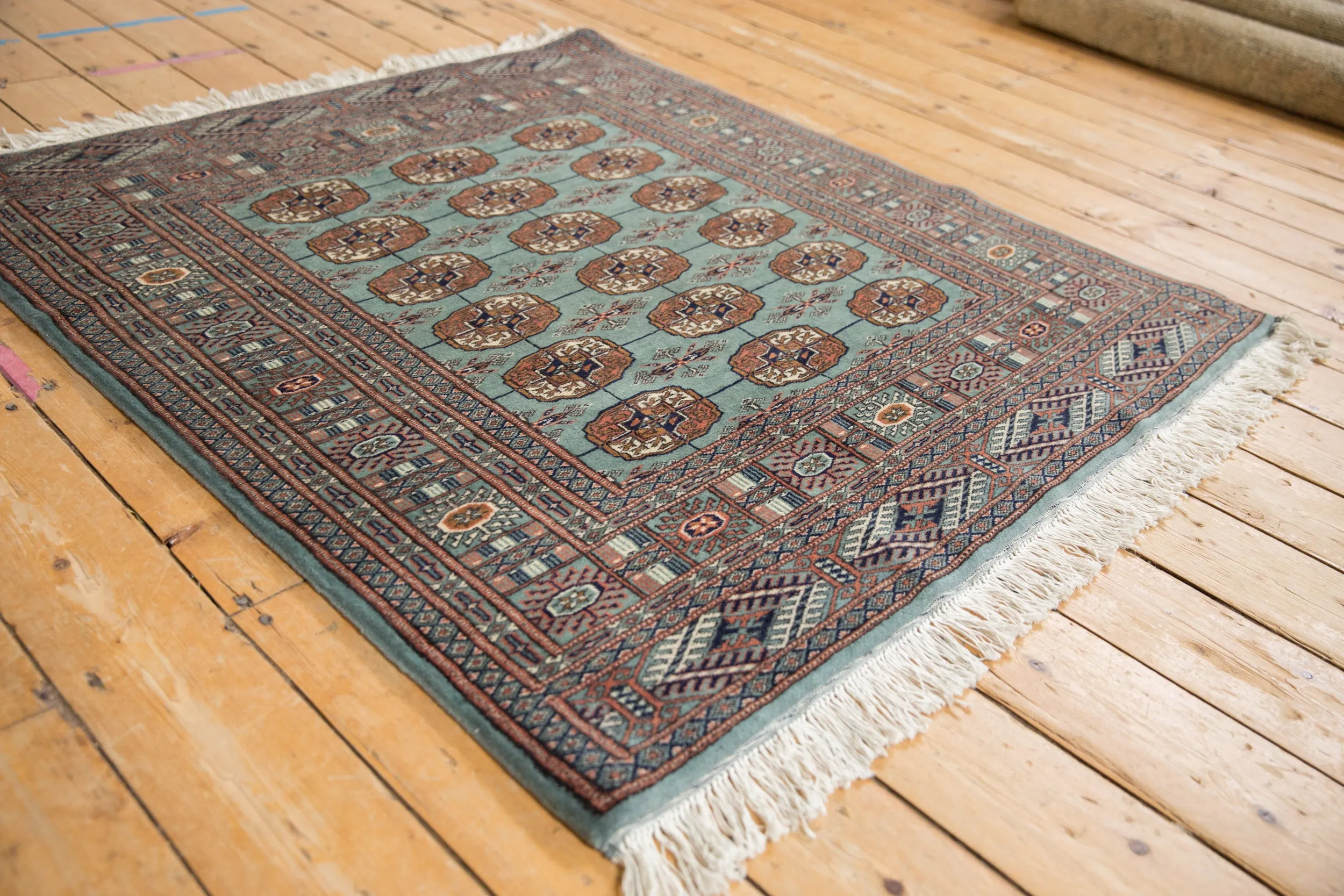 4x4.5 Vintage Fine Bokhara Square Rug
