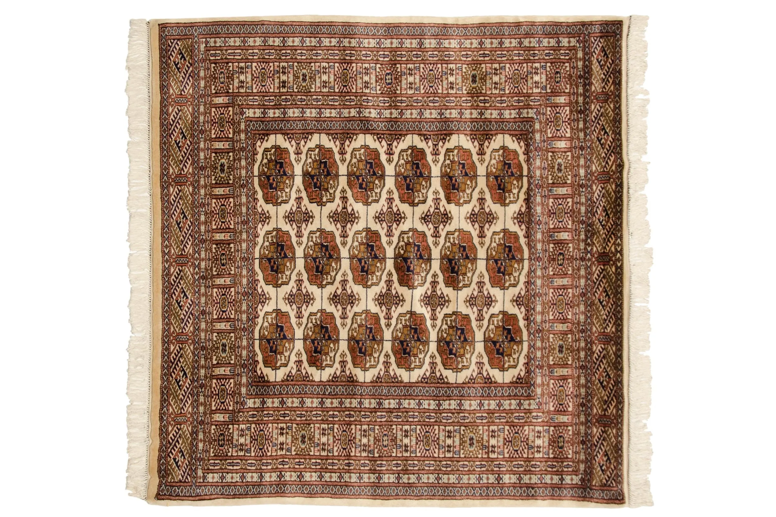 5x5 Vintage Fine Bokhara Square Rug