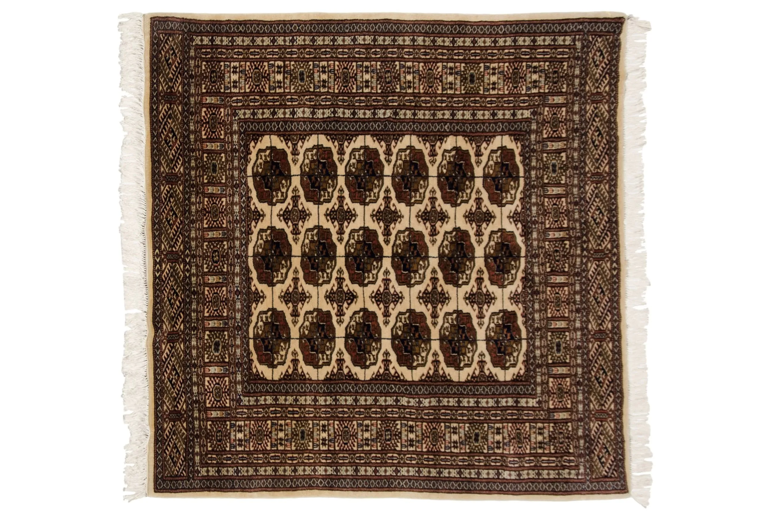 5x5 Vintage Fine Bokhara Square Rug
