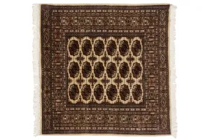 5x5 Vintage Fine Bokhara Square Rug