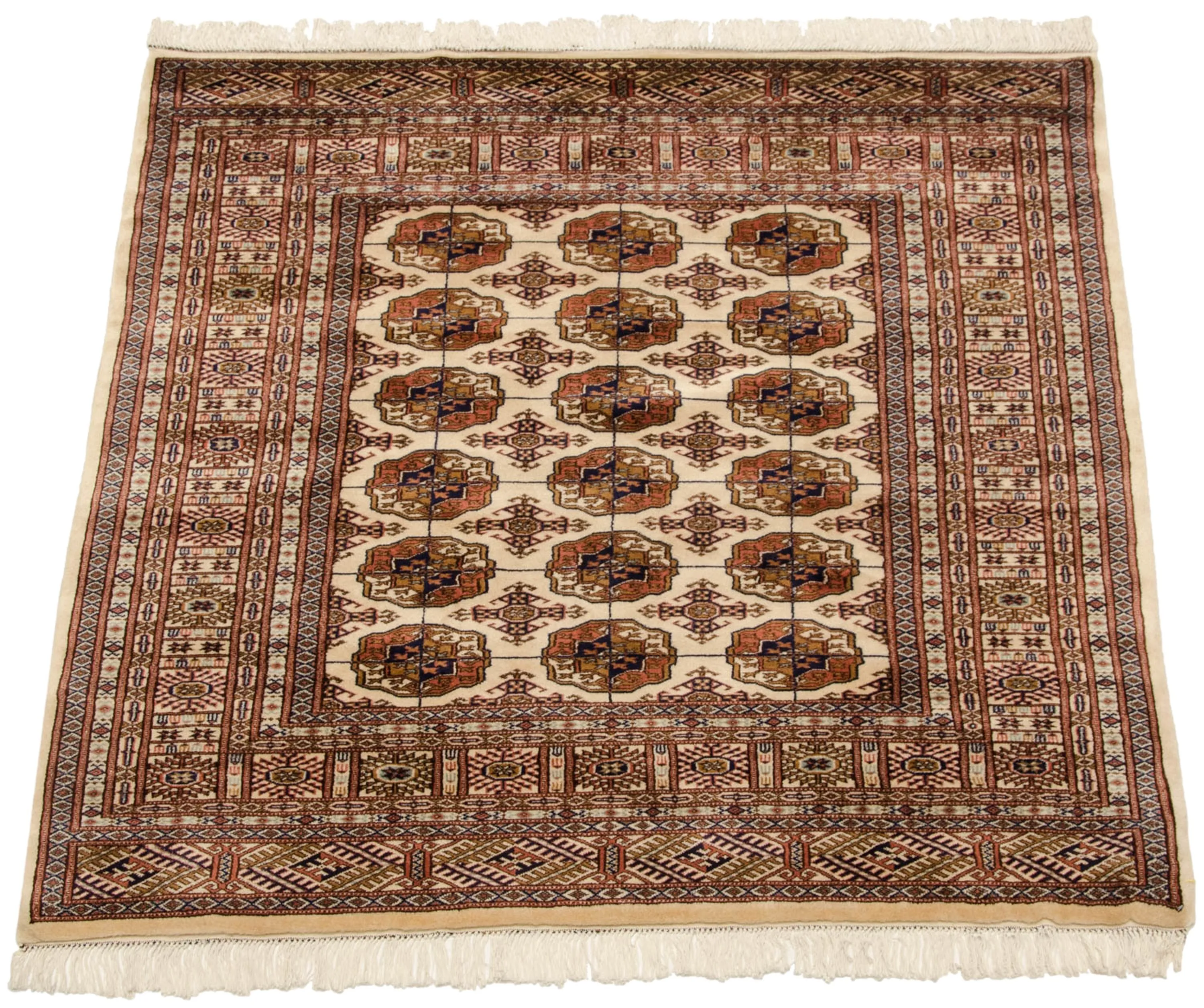 5x5 Vintage Fine Bokhara Square Rug