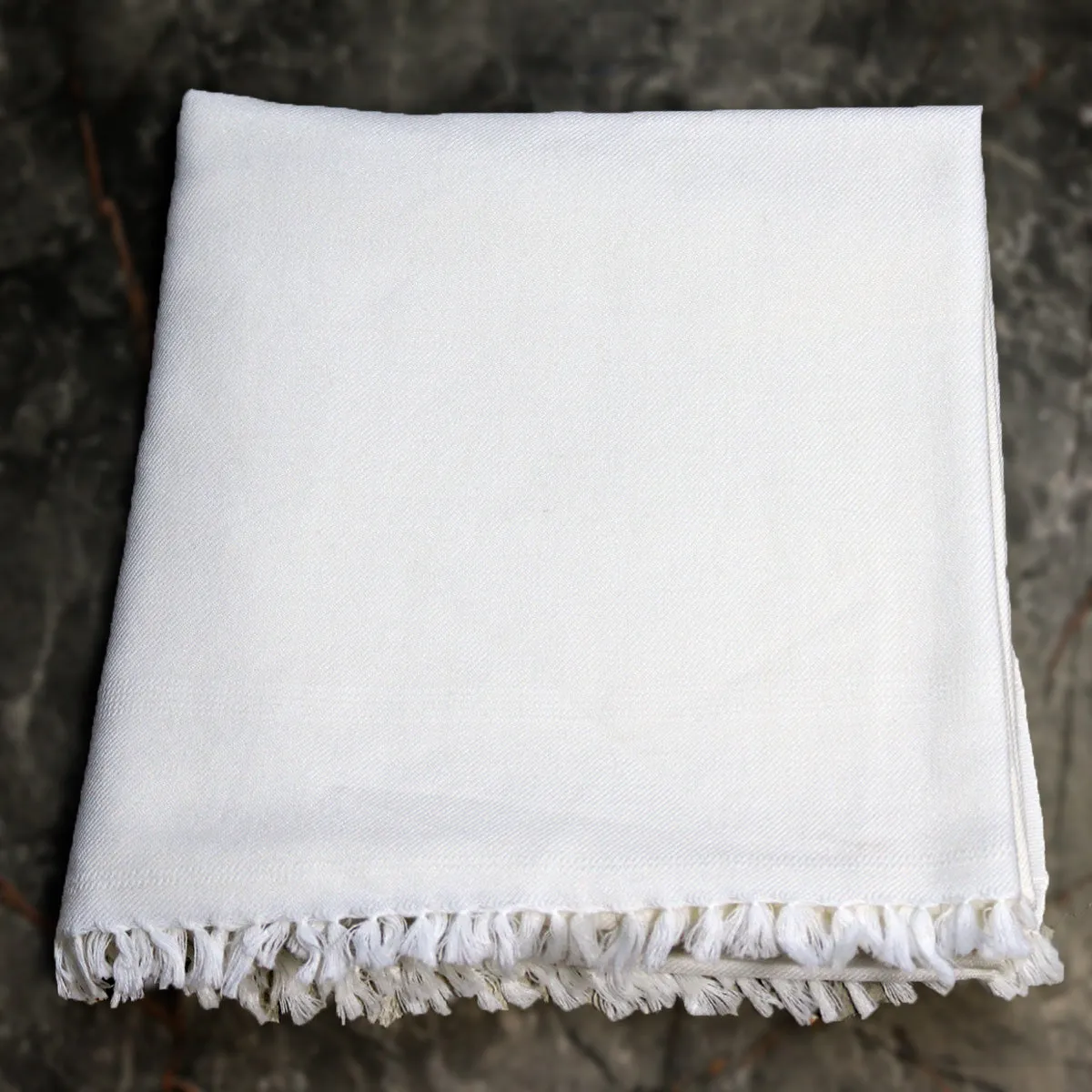 72 Double Wool Plan -White Swati Shawl