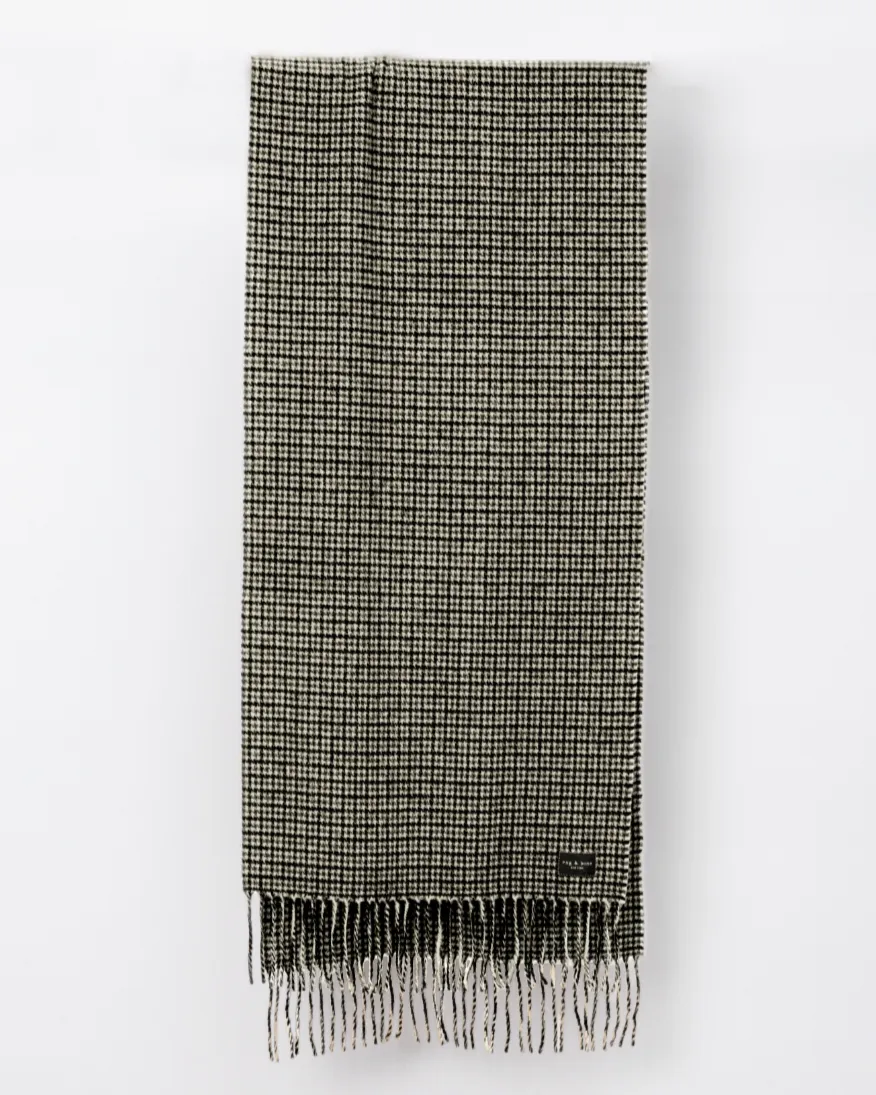 Addison Heritage Skinny Recycled Wool Scarf | Black/White