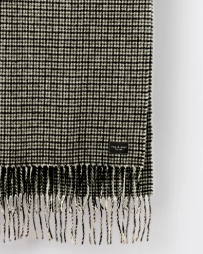 Addison Heritage Skinny Recycled Wool Scarf | Black/White