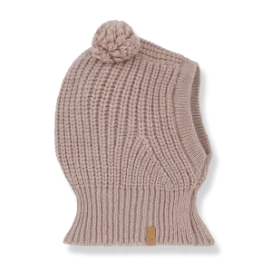 Ainet Merino Wool Pom Pom Baby Balaclava (Rose)