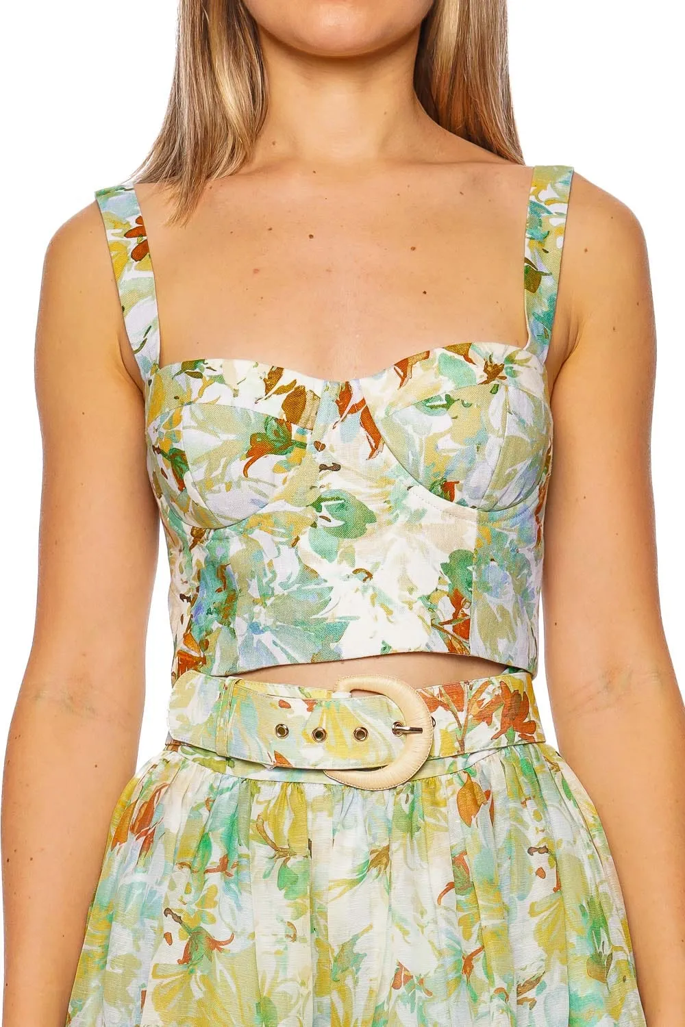 Alba Terra Blue Belted Mini Skirt