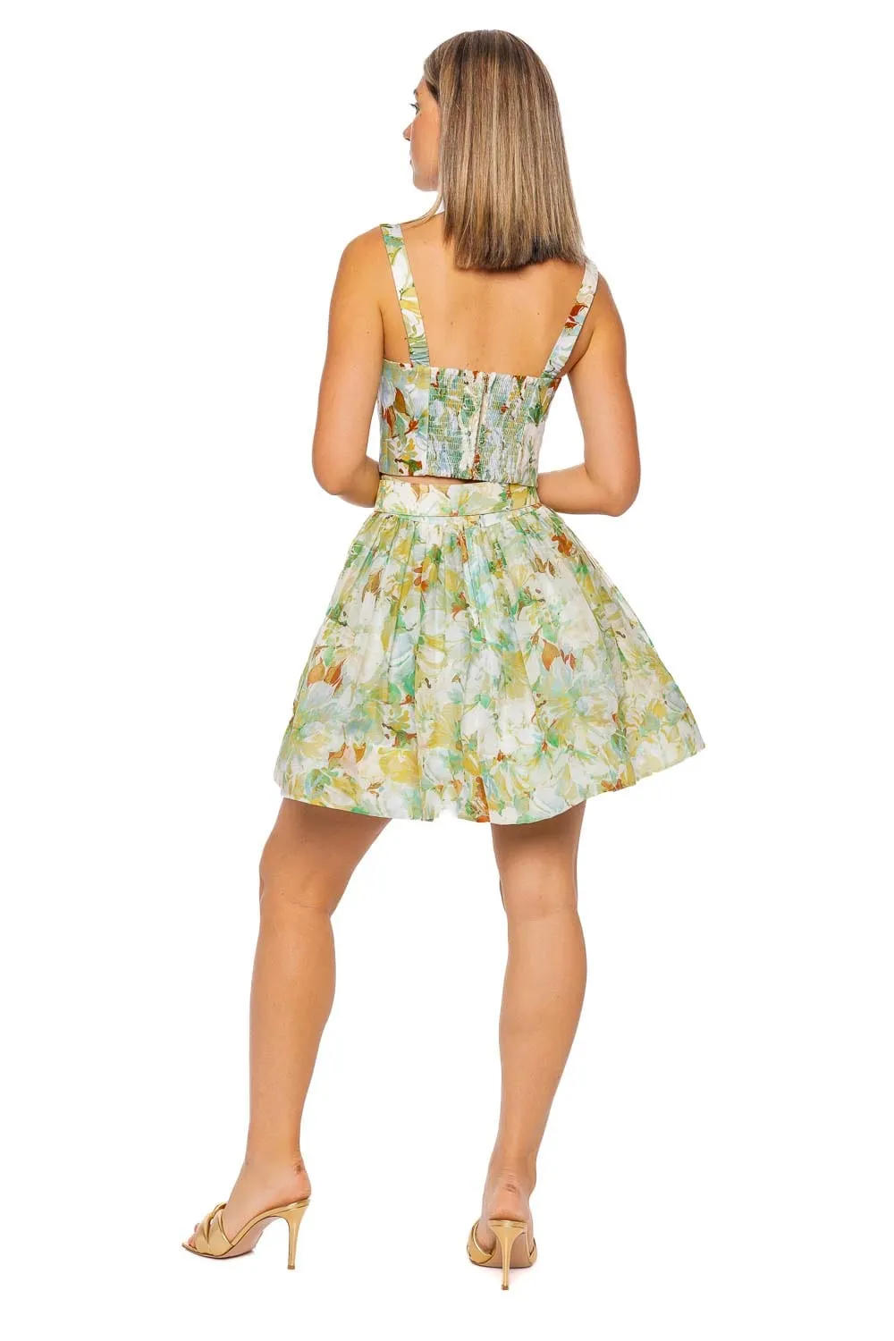 Alba Terra Blue Belted Mini Skirt