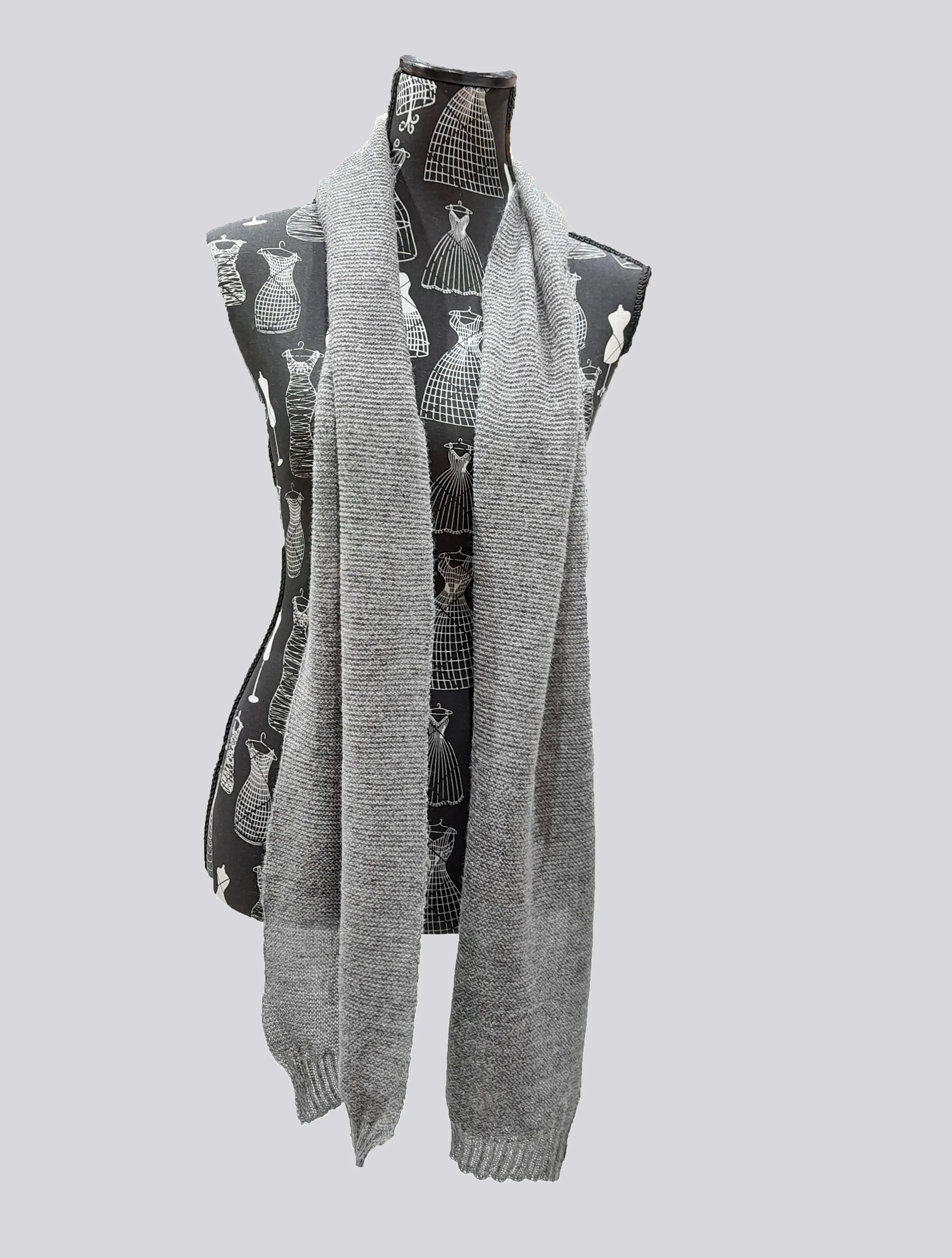 Alpaca Wool Scarf Natural Gray