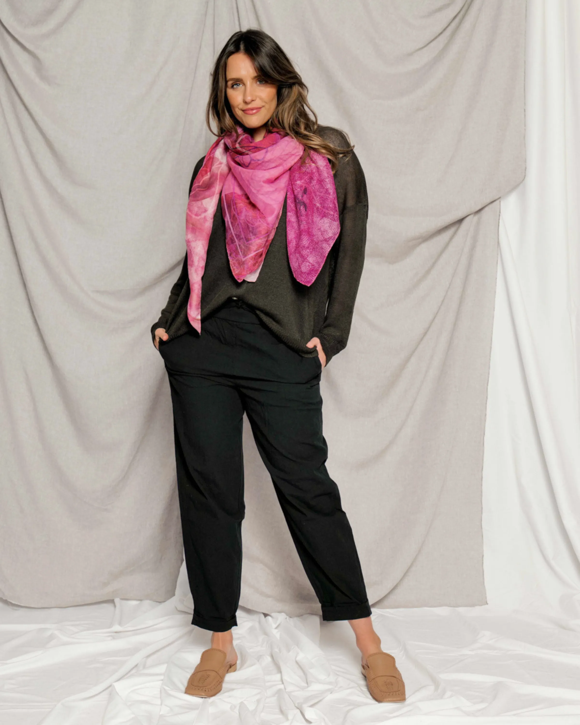 AMARE silk-cotton scarf