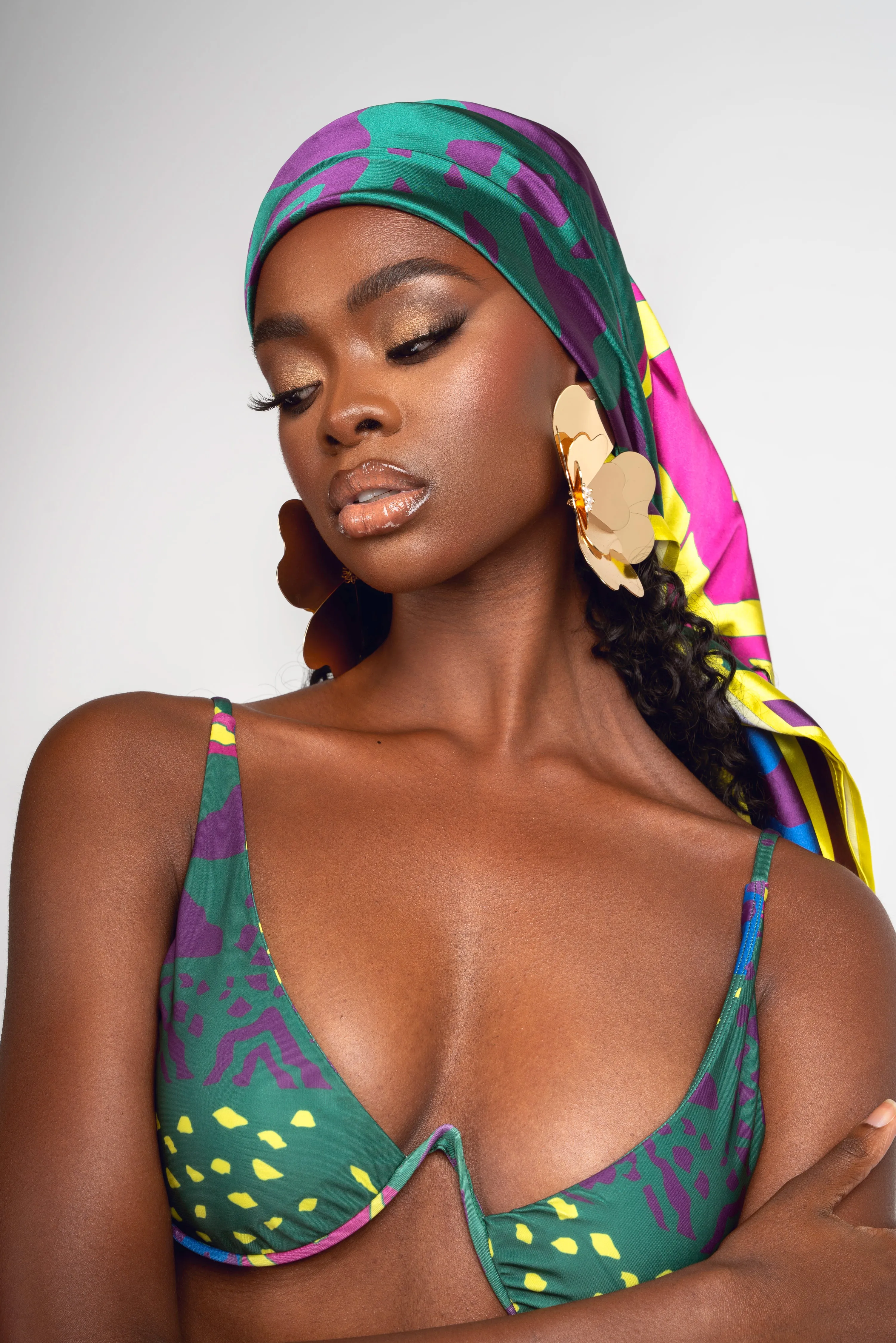 ANU GREEN SMALL SILK SCARF
