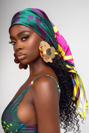 ANU GREEN SMALL SILK SCARF
