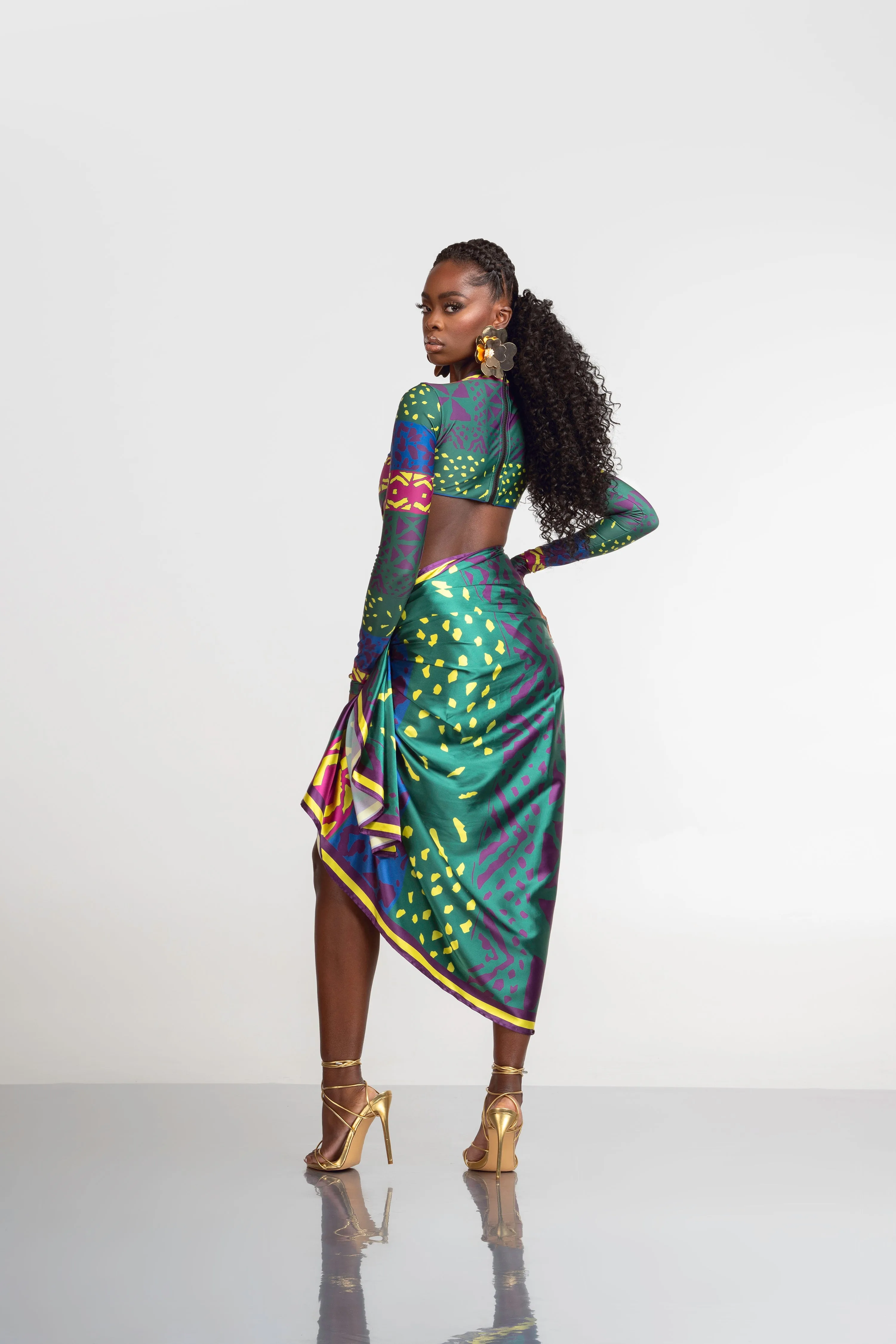 ANU GREEN XL SILK SCARF