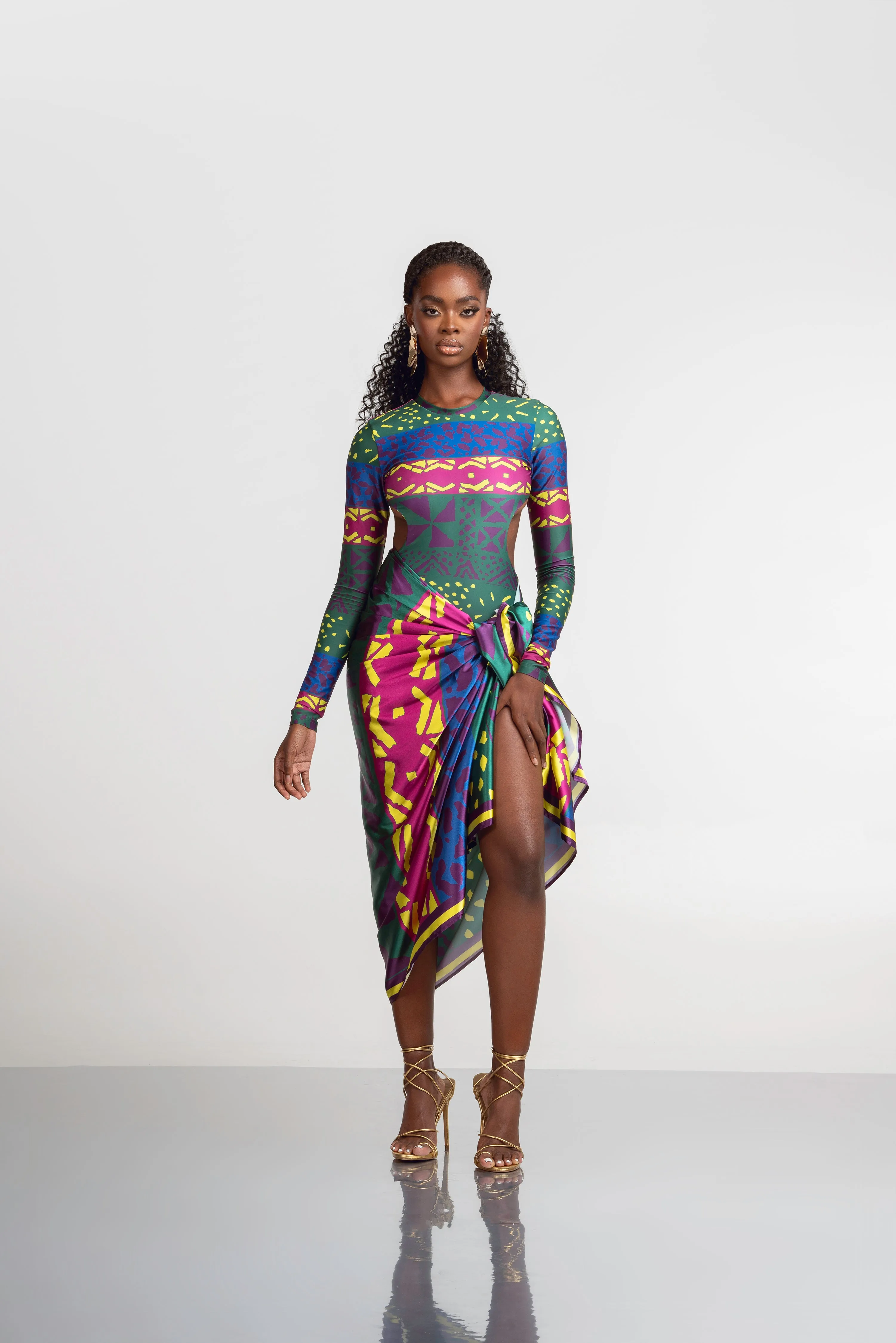 ANU GREEN XL SILK SCARF