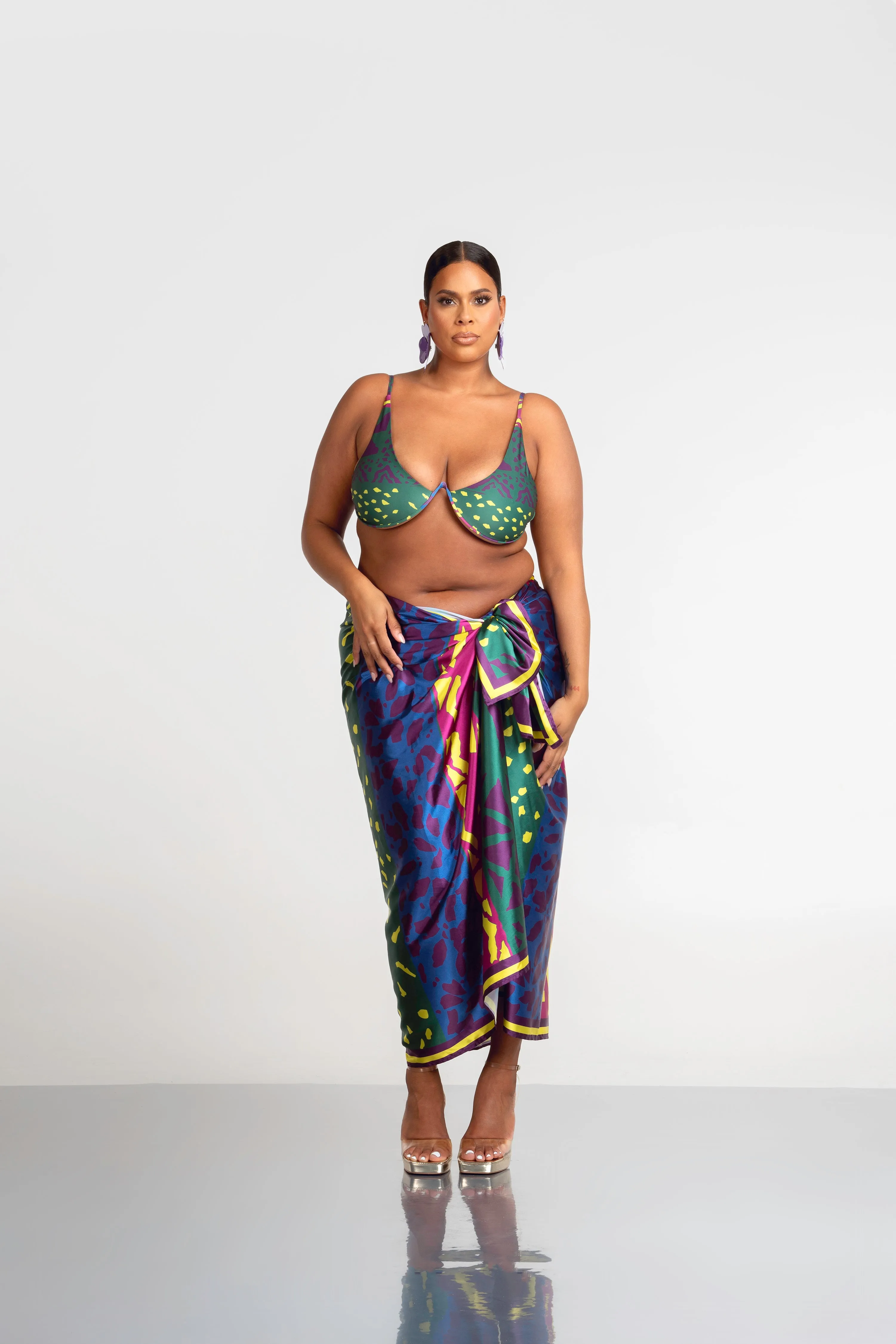 ANU GREEN XL SILK SCARF