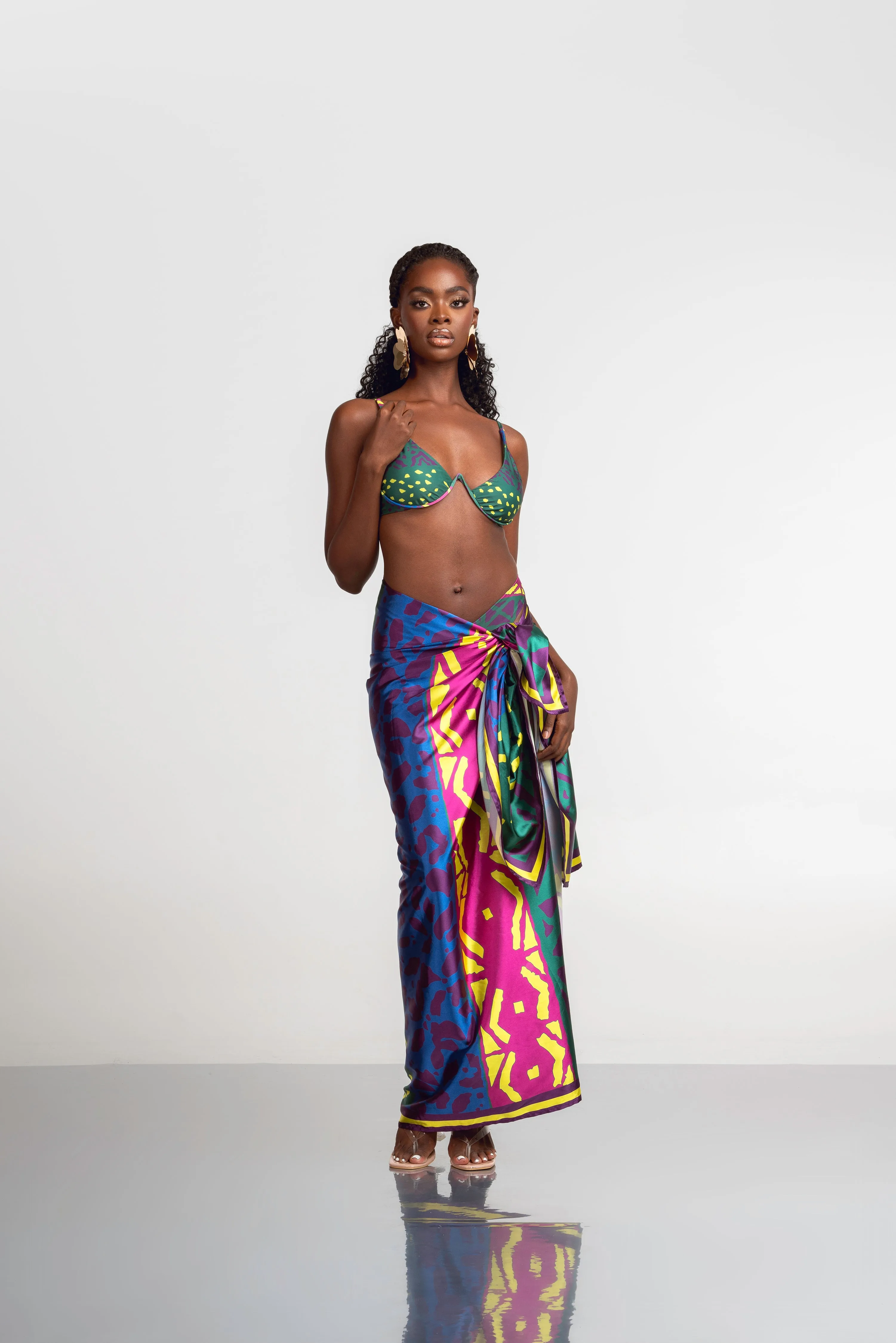 ANU GREEN XL SILK SCARF