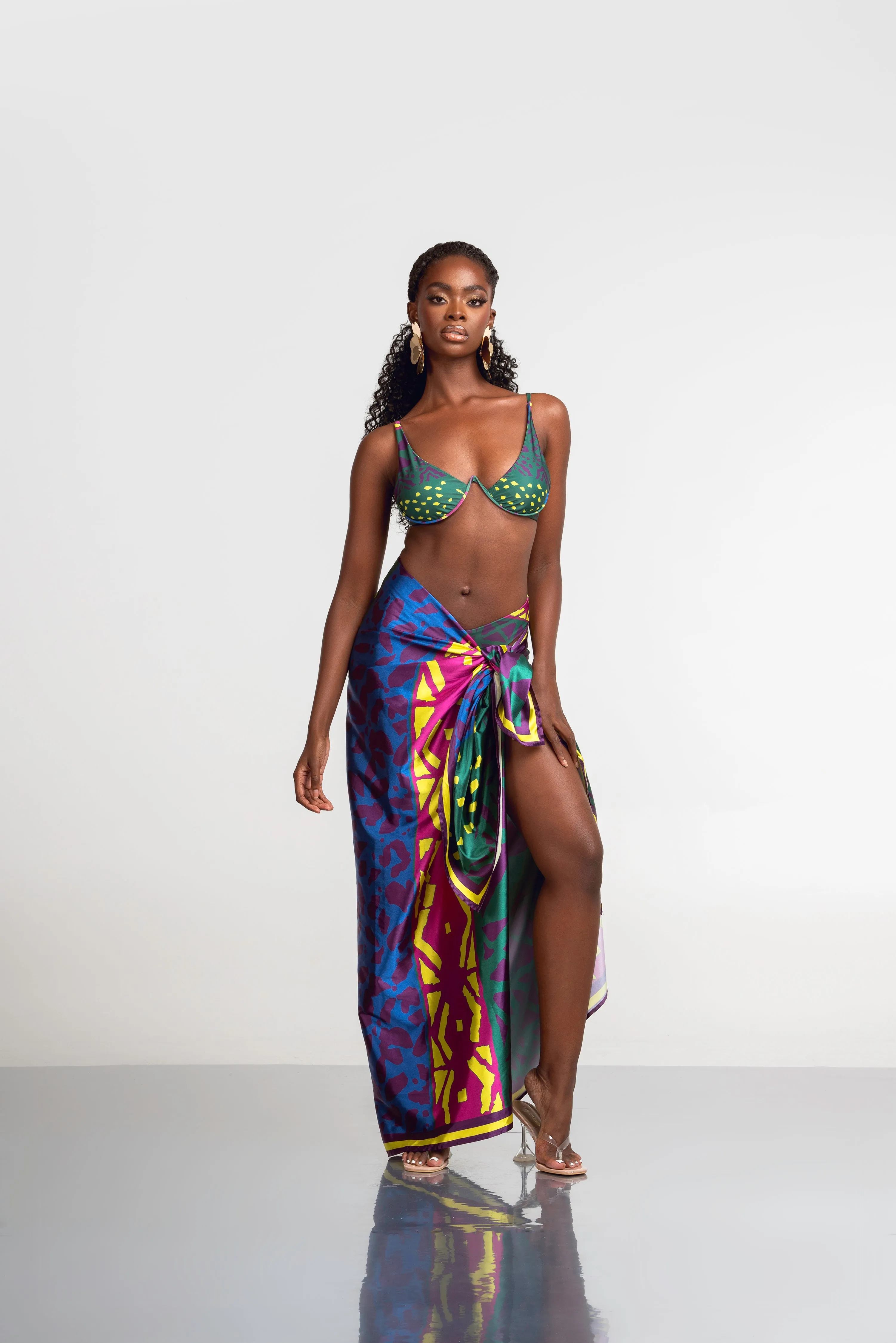 ANU GREEN XL SILK SCARF