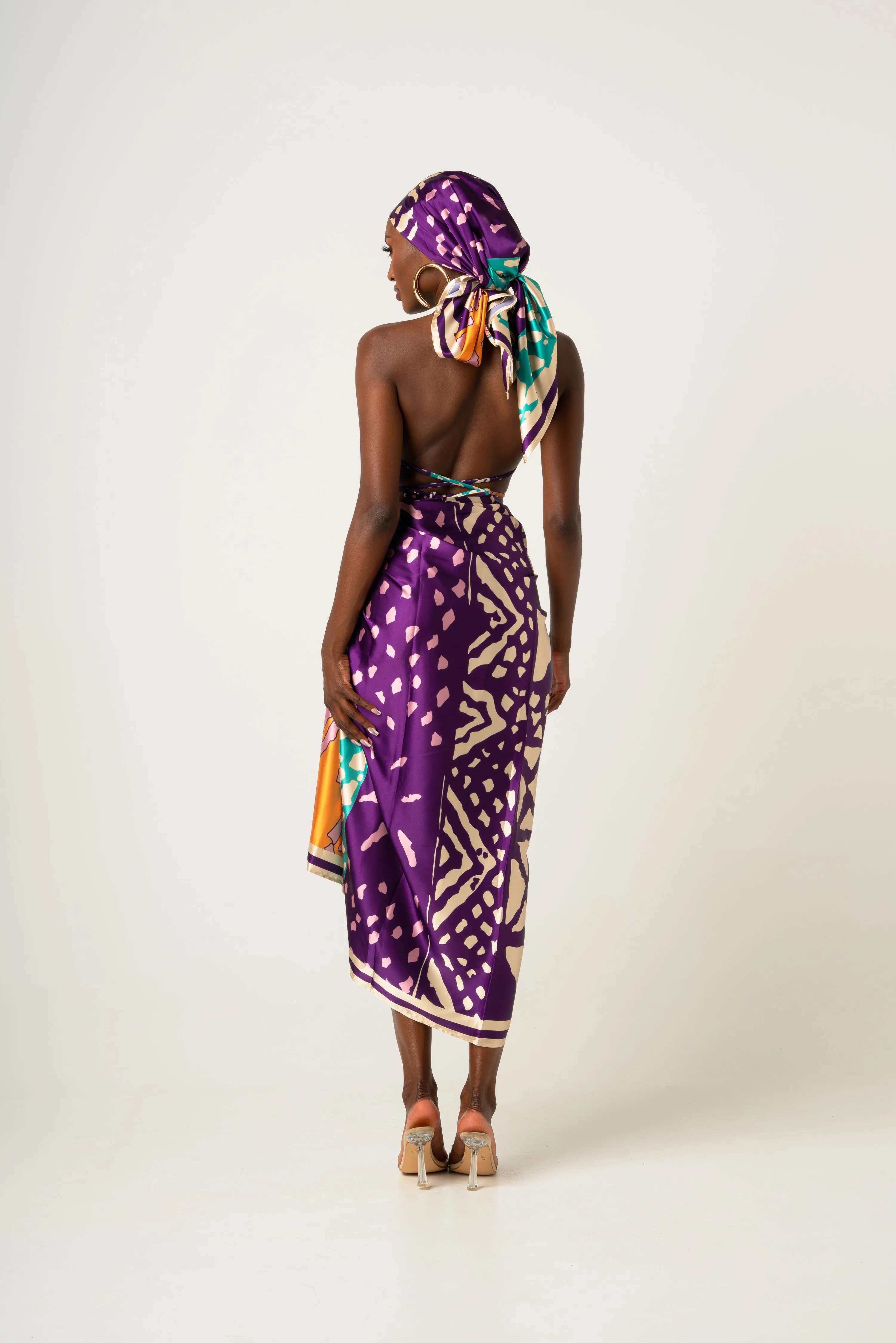 ANU PURPLE XL SILK SCARF