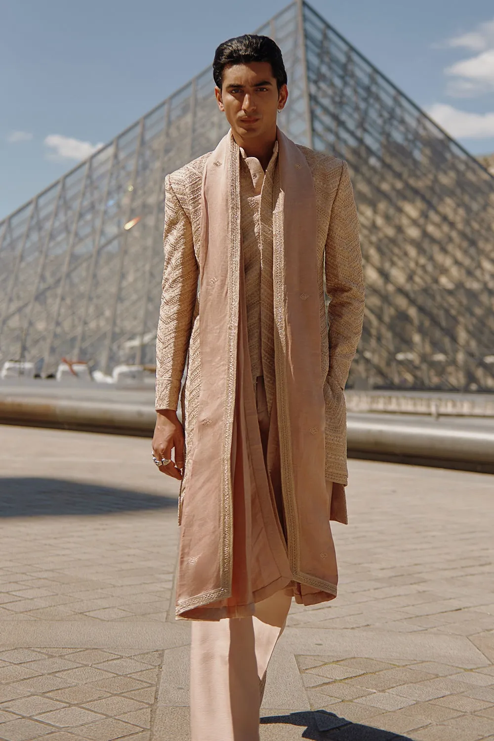 Apricot Sherwani Set