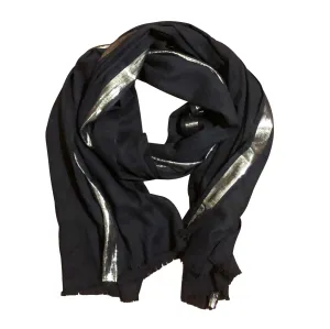 Ash Cotton Lurex Scarf - Black