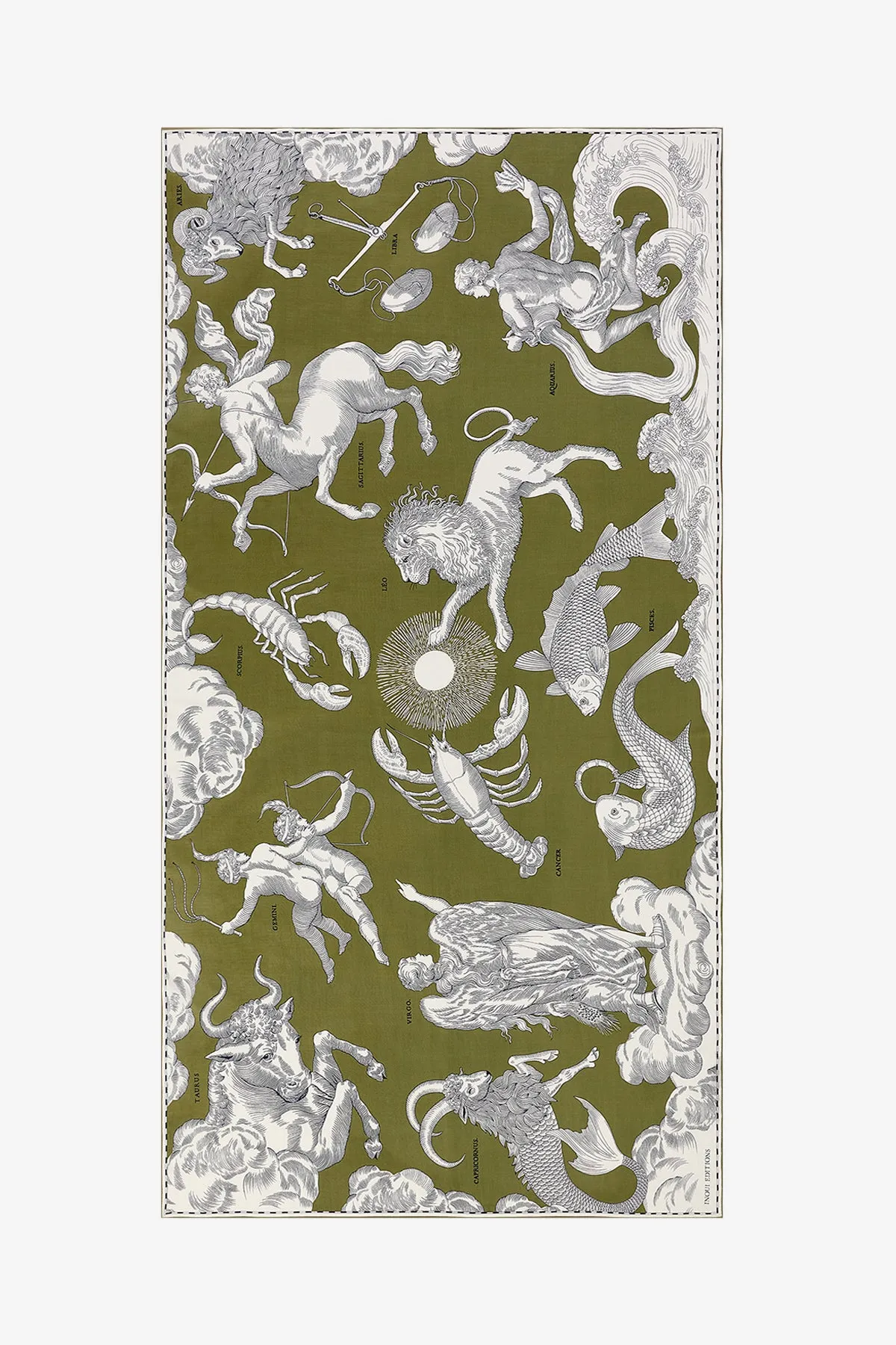 Astrology Scarf in Khaki