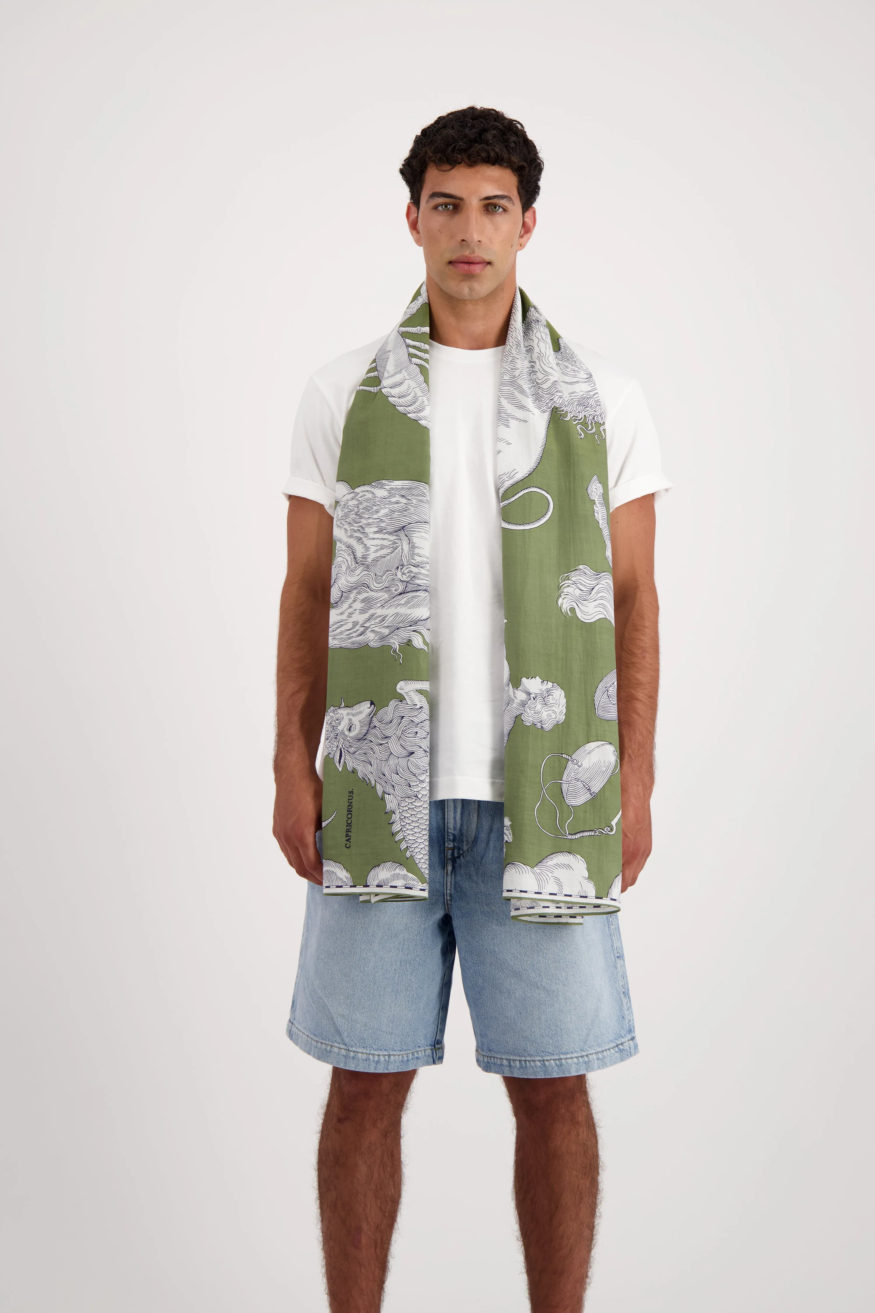 Astrology Scarf in Khaki